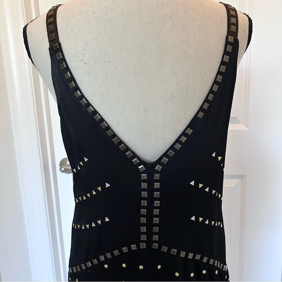 Anthropologie Black Studded Sleeveless Mini Dress | Size XS - Picture 4 of 6
